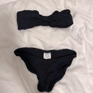 Hunza G Jean seersucker bandeau bikini - one size